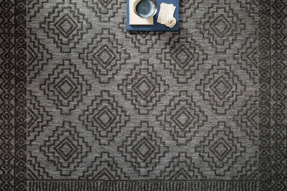  Rainier RAI-06 Grey and charcoal contemporary area rug, power-loomed polypropylene, weather-resistant for indoor outdoor