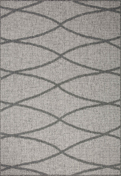  Rainier RAI-07 Dove and grey modern indoor outdoor area rug, soft neutral hues, durable polypropylene.