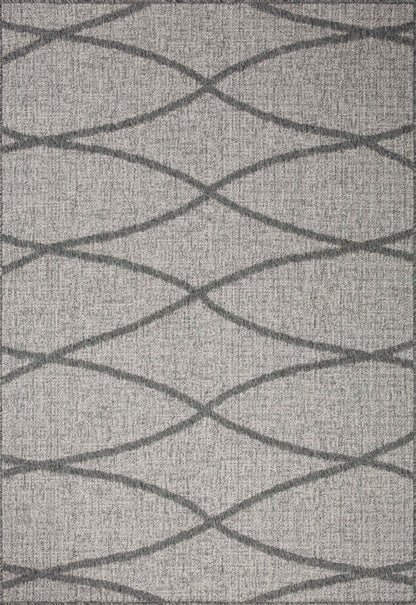  Rainier RAI-07 Dove and grey modern indoor outdoor area rug, soft neutral hues, durable polypropylene.