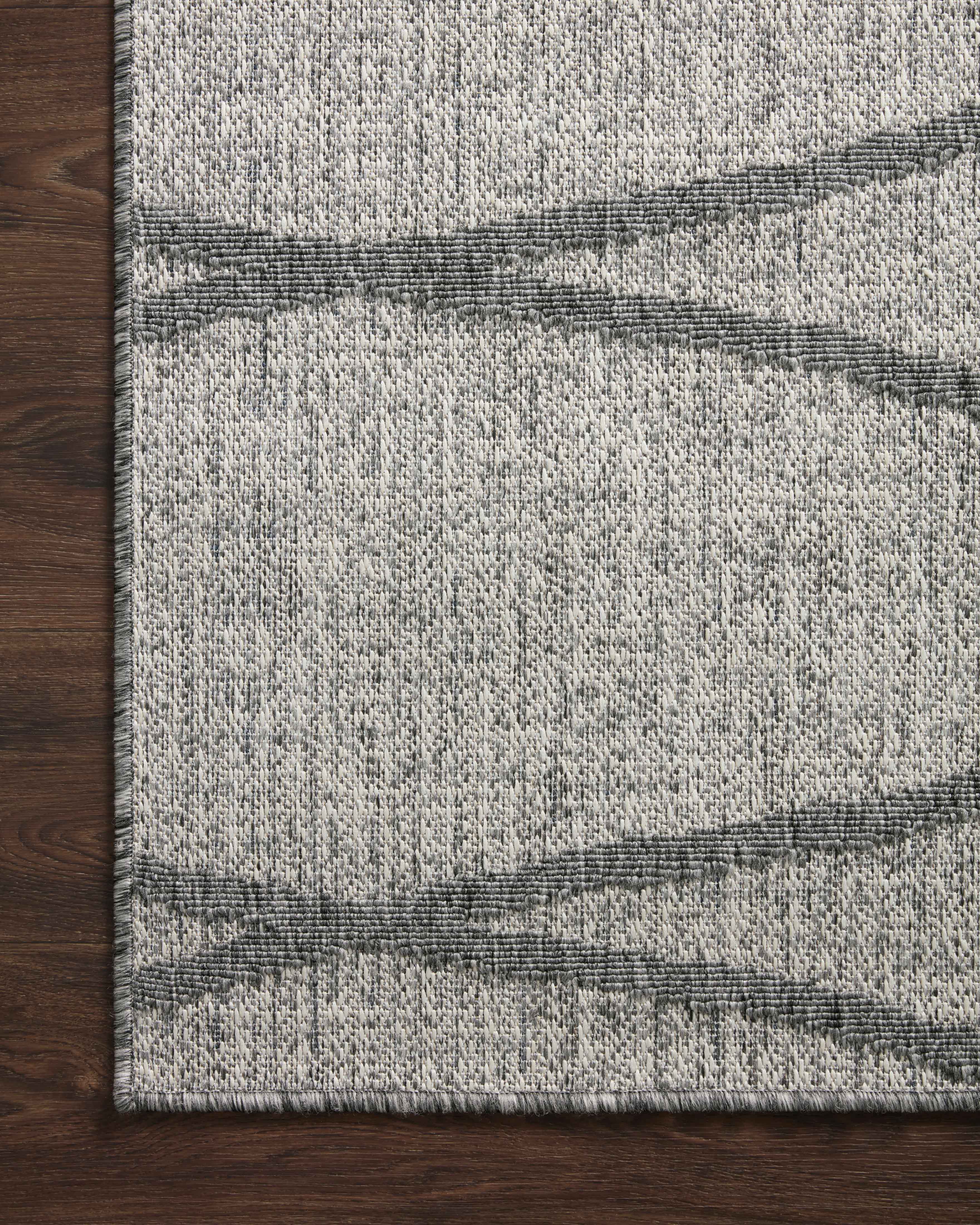  Rainier RAI-07 Dove and grey modern indoor outdoor area rug, soft neutral hues, durable polypropylene.