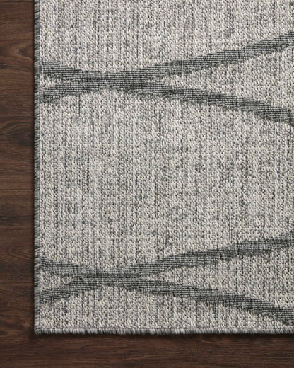 Rainier RAI-07 Dove and grey modern indoor outdoor area rug, soft neutral hues, durable polypropylene.