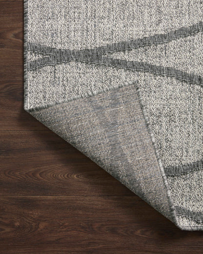  Rainier RAI-07 Dove and grey modern indoor outdoor area rug, soft neutral hues, durable polypropylene.