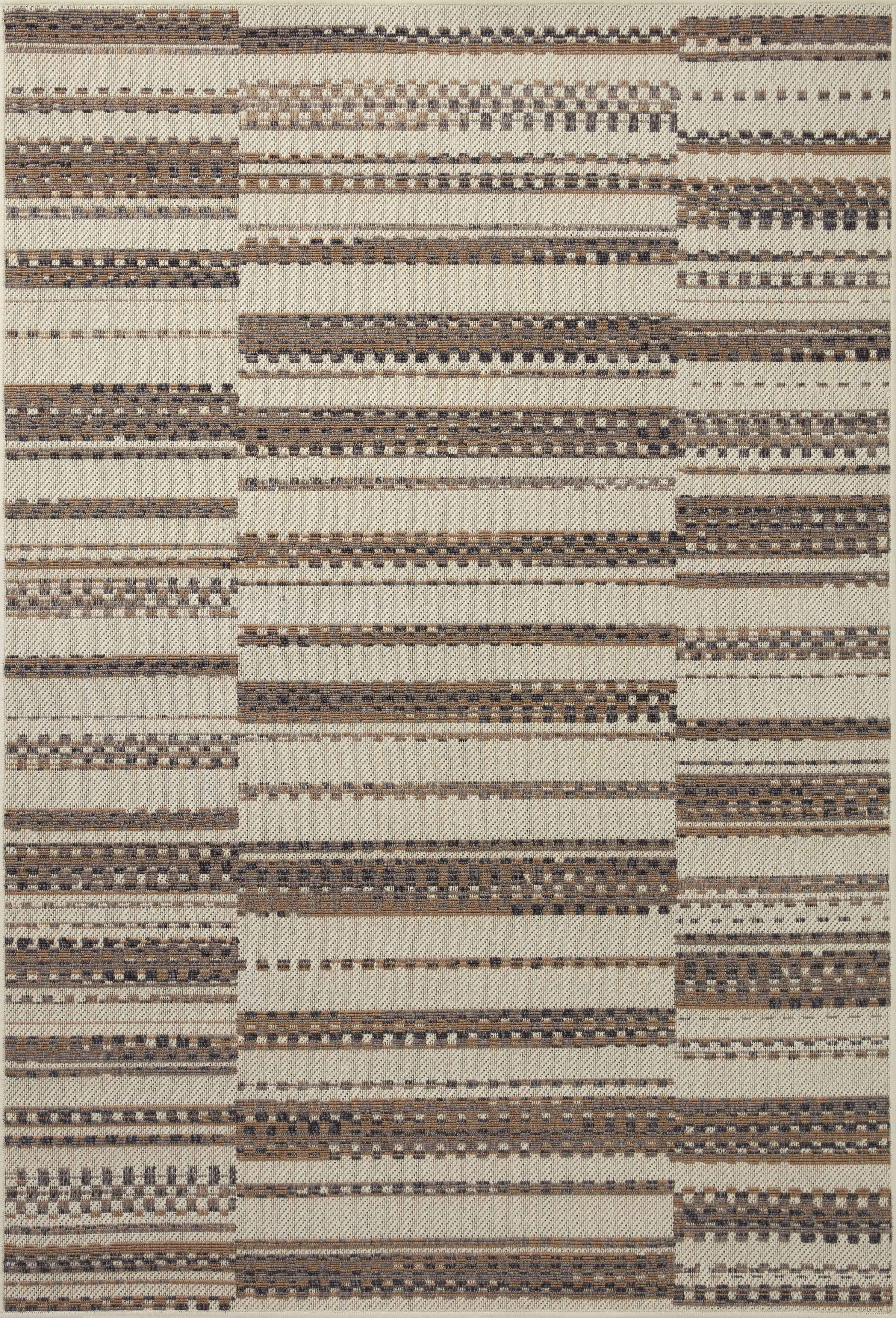  Rainier RAI-08 Ivory and taupe elegant indoor outdoor area rug, contemporary pattern, soft and strong polypropylene