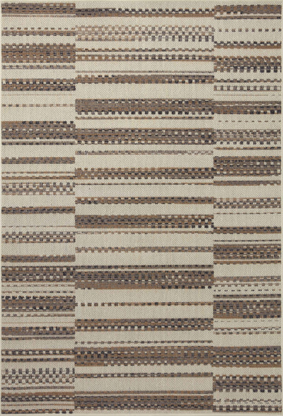  Rainier RAI-08 Ivory and taupe elegant indoor outdoor area rug, contemporary pattern, soft and strong polypropylene