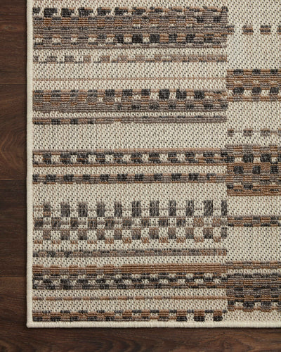  Rainier RAI-08 Ivory and taupe elegant indoor outdoor area rug, contemporary pattern, soft and strong polypropylene