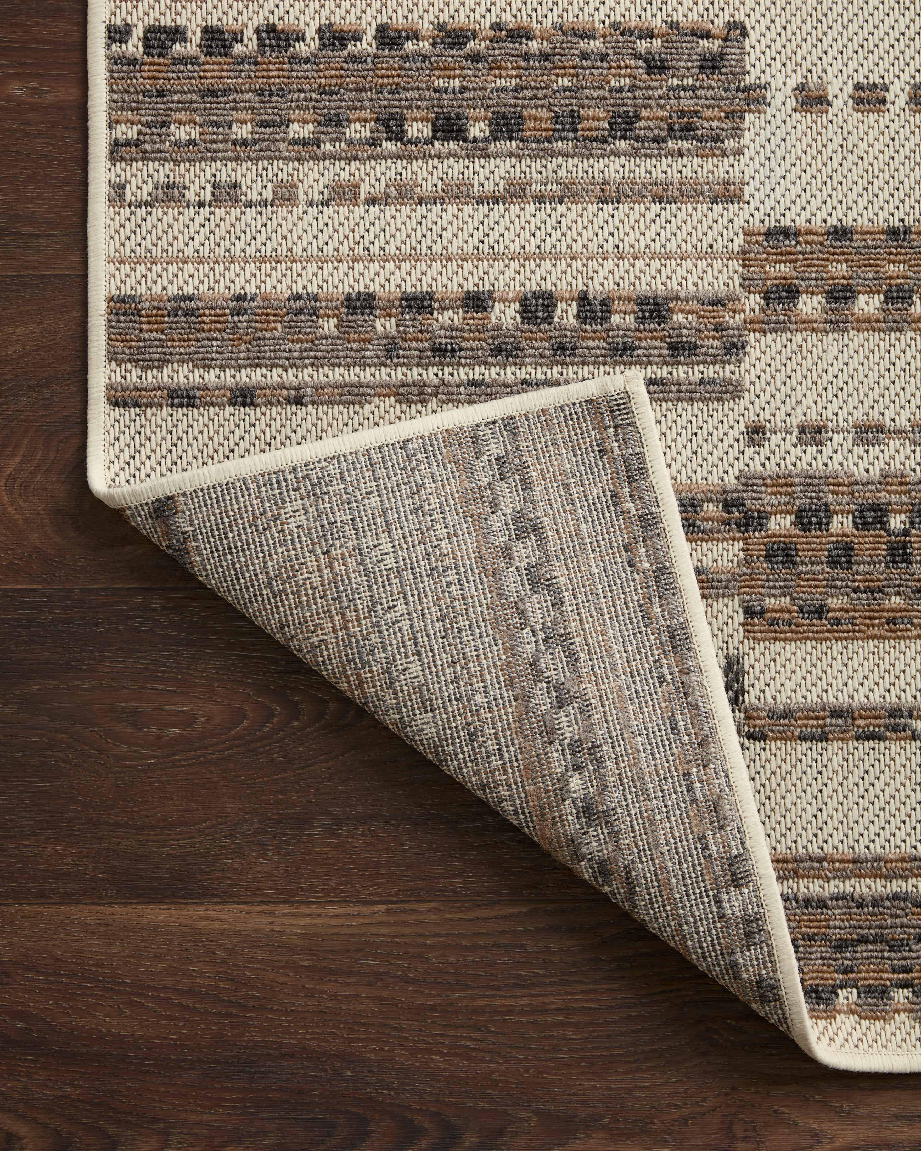  Rainier RAI-08 Ivory and taupe elegant indoor outdoor area rug, contemporary pattern, soft and strong polypropylene