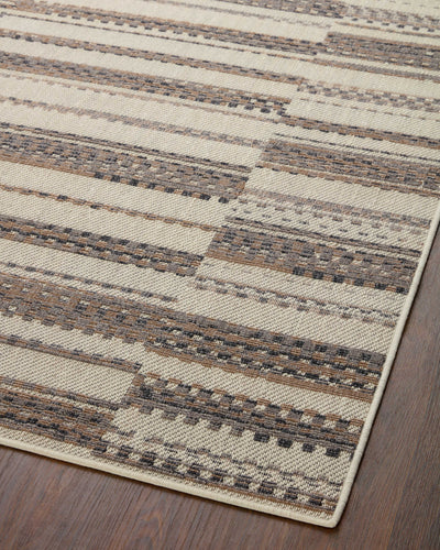  Rainier RAI-08 Ivory and taupe elegant indoor outdoor area rug, contemporary pattern, soft and strong polypropylene