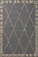  Rainier RAI-09 Slate and multi-color vibrant indoor outdoor area rug, contemporary pattern, weather-resistant polypropylene.