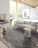  Rainier RAI-09 Slate and multi-color vibrant indoor outdoor area rug, contemporary pattern, weather-resistant polypropylene.