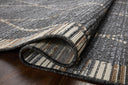  Rainier RAI-09 Slate and multi-color vibrant indoor outdoor area rug, contemporary pattern, weather-resistant polypropylene.