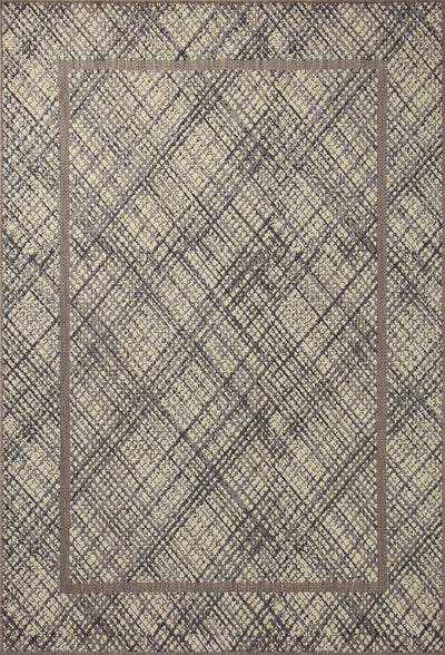  Rainier RAI-10 Ivory and charcoal modern indoor outdoor area rug, power-loomed, outdoor durable polypropylene