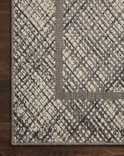  Rainier RAI-10 Ivory and charcoal modern indoor outdoor area rug, power-loomed, outdoor durable polypropylene