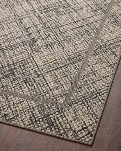  Rainier RAI-10 Ivory and charcoal modern indoor outdoor area rug, power-loomed, outdoor durable polypropylene