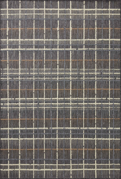  Rainier RAI-11 Charcoal and multi-color contemporary indoor outdoor area rug, resilient polypropylene, bold design
