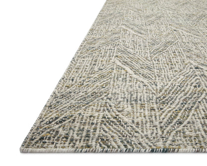 Raven RAV-01 Moss / Ivory Area Rug – Moss and ivory geometric rug, intricately handwoven from wool and cotton. Durable and GoodWeave certified for ethical sourcing.