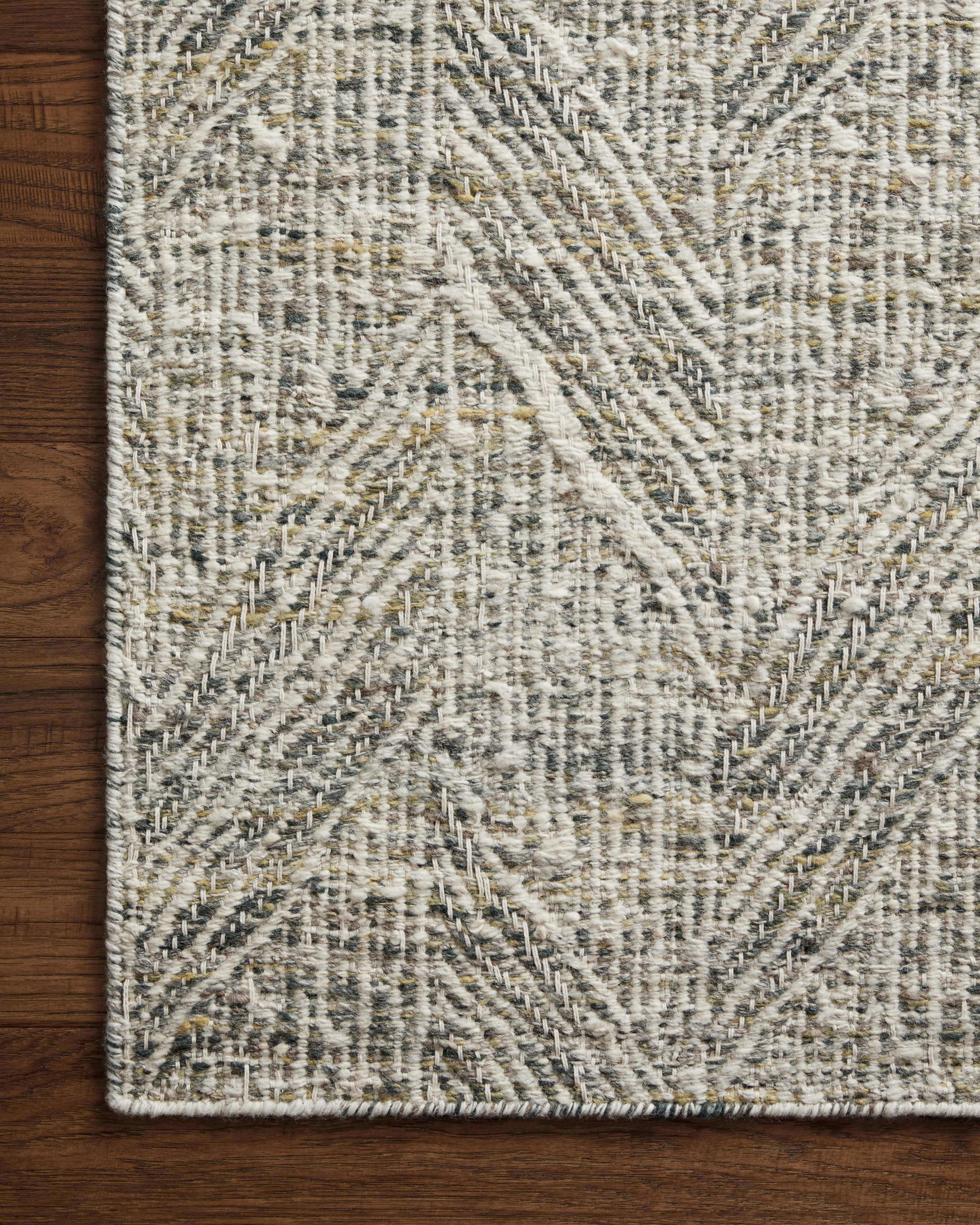 Raven RAV-01 Moss / Ivory Area Rug – Moss and ivory geometric rug, intricately handwoven from wool and cotton. Durable and GoodWeave certified for ethical sourcing.