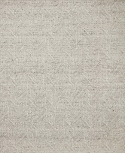 Raven RAV-01 Silver / Ivory Area Rug – Silver and ivory rug featuring layered geometric motifs, handwoven in India from wool and cotton. GoodWeave certified for ethical craftsmanship.