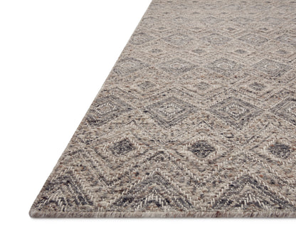 Raven RAV-02 Taupe / Grey Area Rug – Taupe and grey geometric rug, handwoven with wool and cotton yarns. Thick, sturdy, and GoodWeave certified for responsible sourcing.