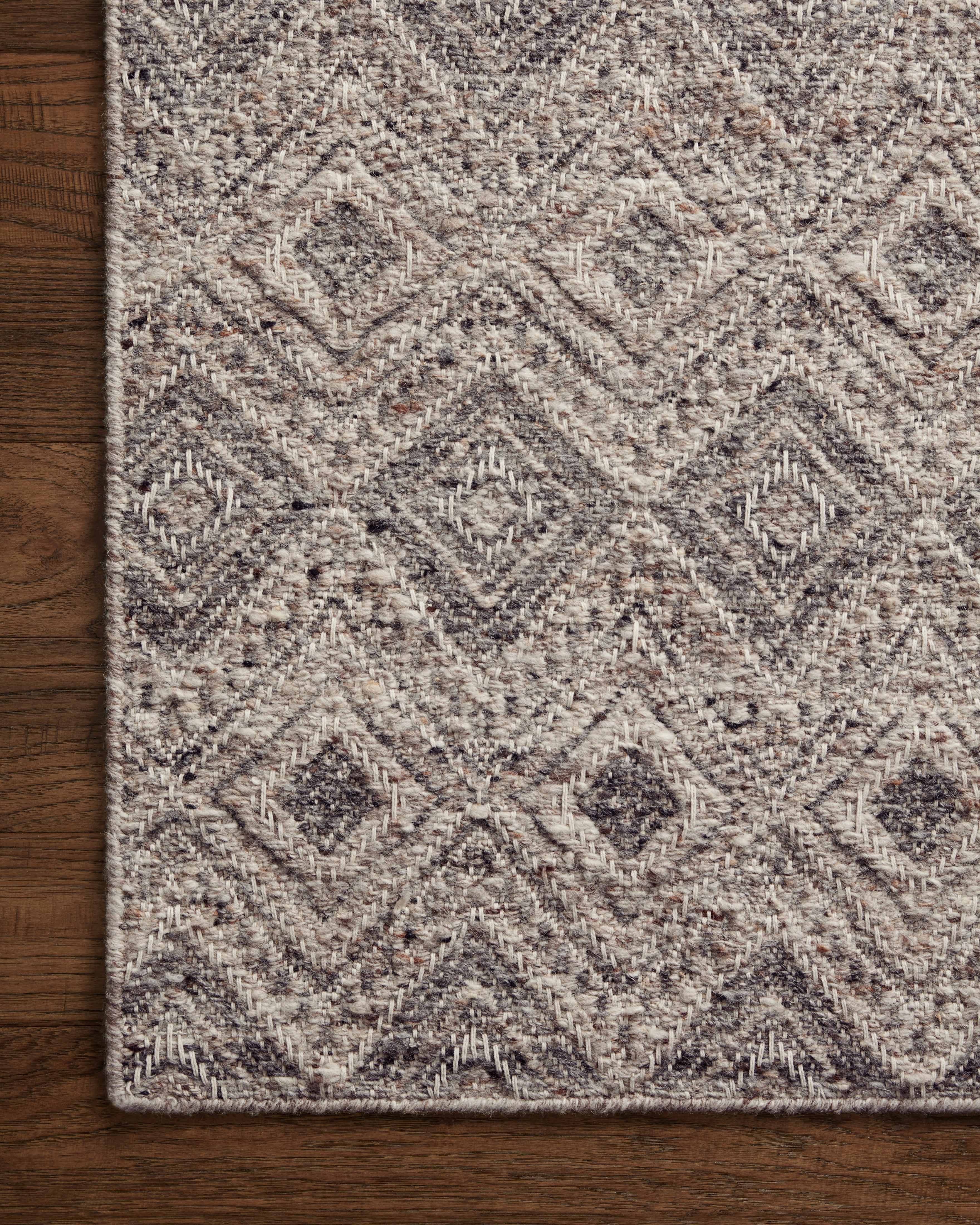 Raven RAV-02 Taupe / Grey Area Rug – Taupe and grey geometric rug, handwoven with wool and cotton yarns. Thick, sturdy, and GoodWeave certified for responsible sourcing.