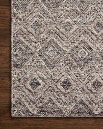 Raven RAV-02 Taupe / Grey Area Rug – Taupe and grey geometric rug, handwoven with wool and cotton yarns. Thick, sturdy, and GoodWeave certified for responsible sourcing.