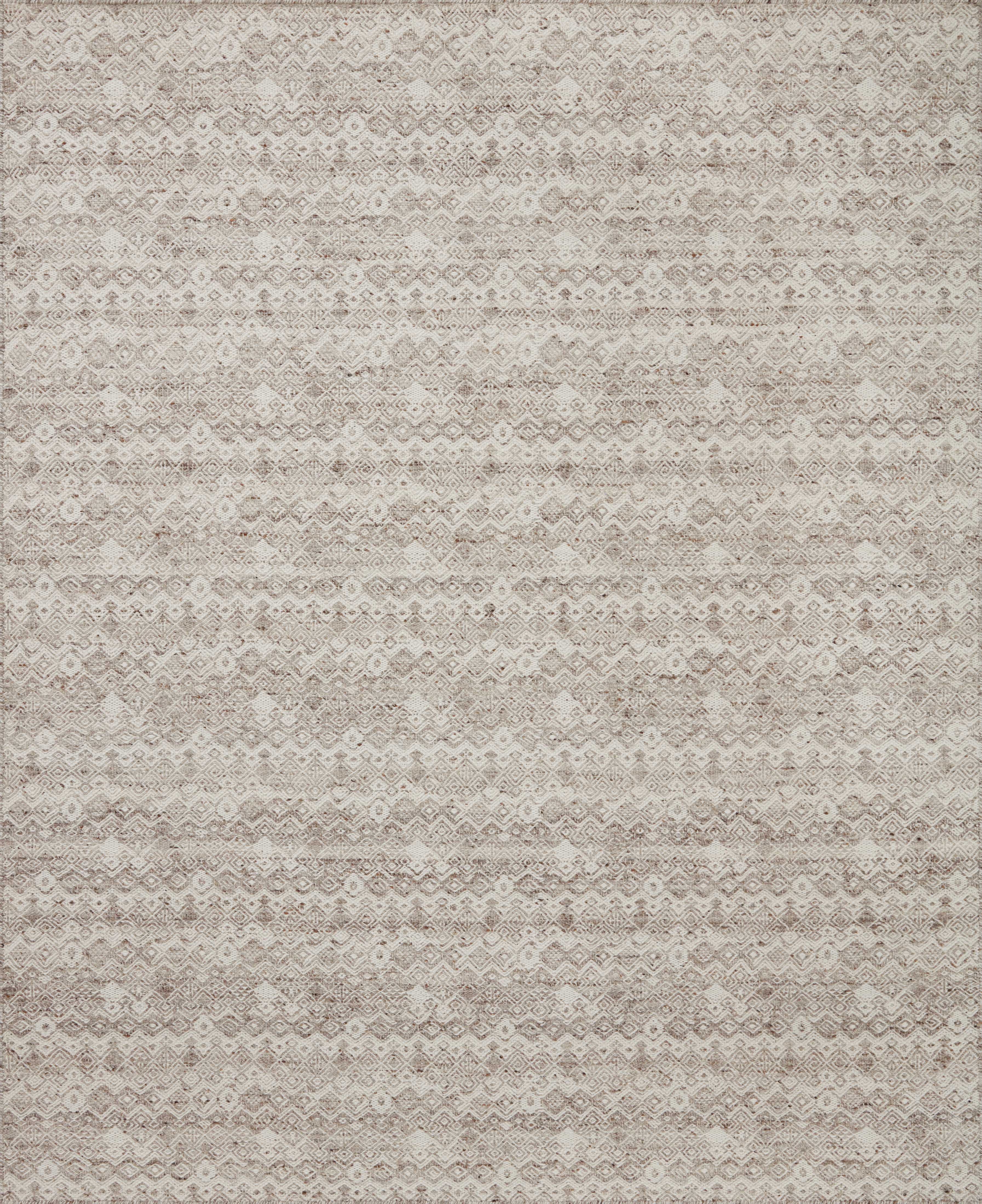Raven RAV-03 Dove / Ivory Area Rug – Dove and ivory rug with layered geometric pattern, handwoven from wool and cotton. Durable, elegant, and GoodWeave certified.