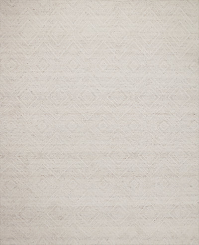Raven RAV-04 Ivory / Pebble Area Rug – Ivory and pebble colored rug with handwoven geometric design, made from wool and cotton. GoodWeave certified for ethical production.