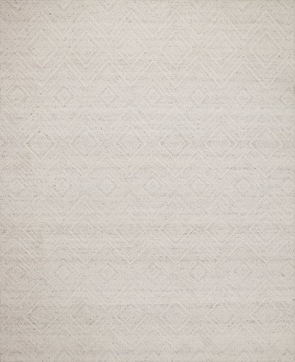 Raven RAV-04 Ivory / Pebble Area Rug – Ivory and pebble colored rug with handwoven geometric design, made from wool and cotton. GoodWeave certified for ethical production.