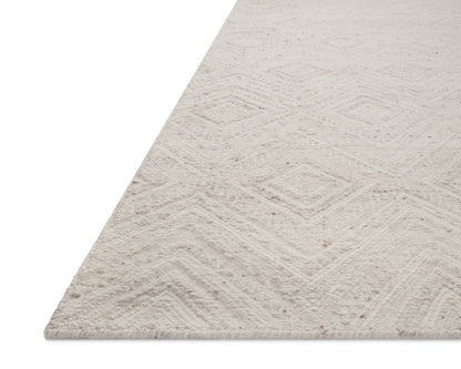 Raven RAV-04 Ivory / Pebble Area Rug – Ivory and pebble colored rug with handwoven geometric design, made from wool and cotton. GoodWeave certified for ethical production.