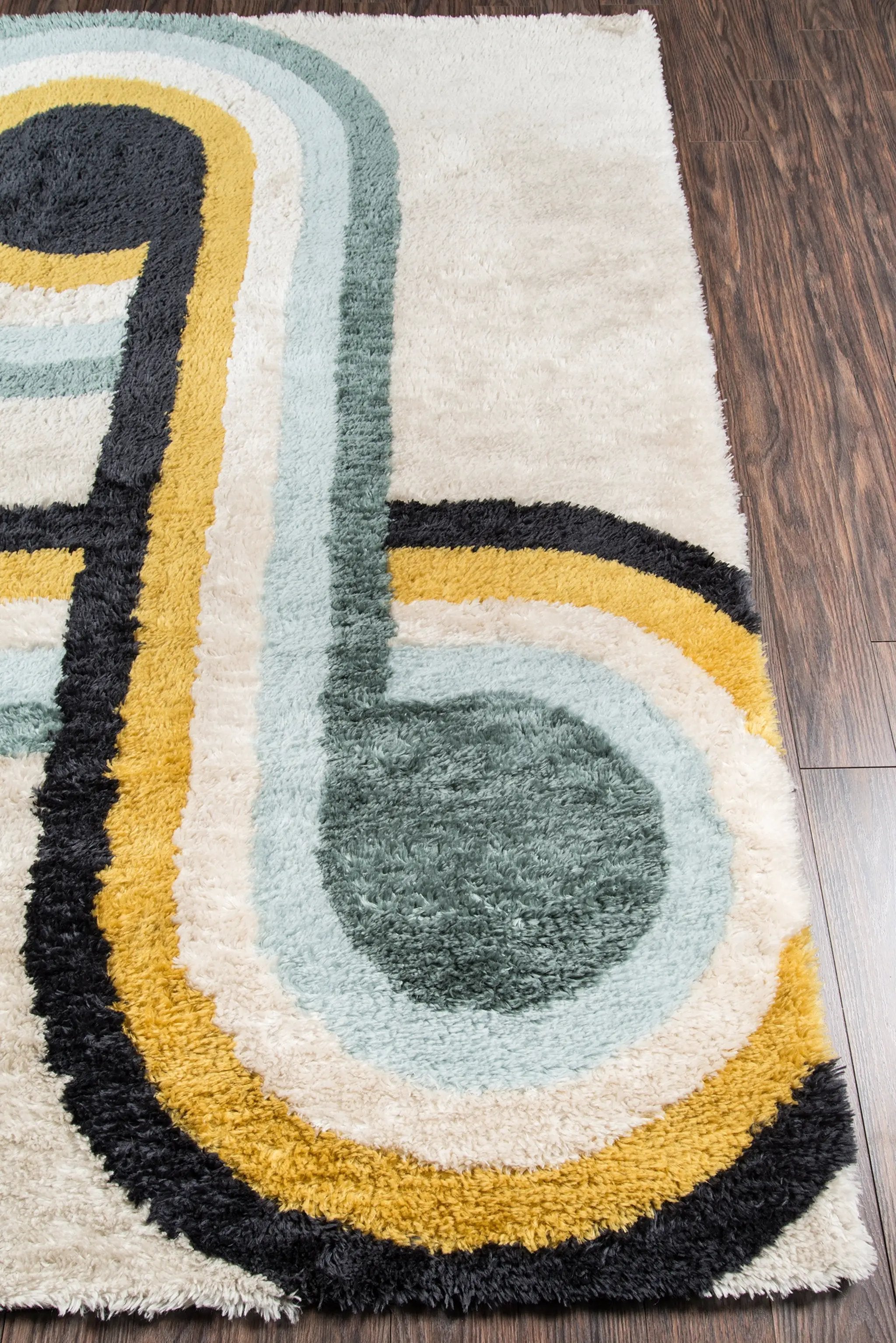 Retro RET-3 (Bullseye) Blue Area Rug by Novogratz by Momeni