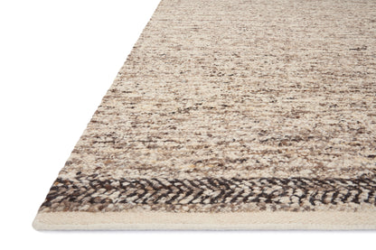 Reyla RLA-01 Granite / Mocha Area Rug, expertly hand-knotted in India, showcasing granite and mocha hues with a sophisticated, heathered effect.