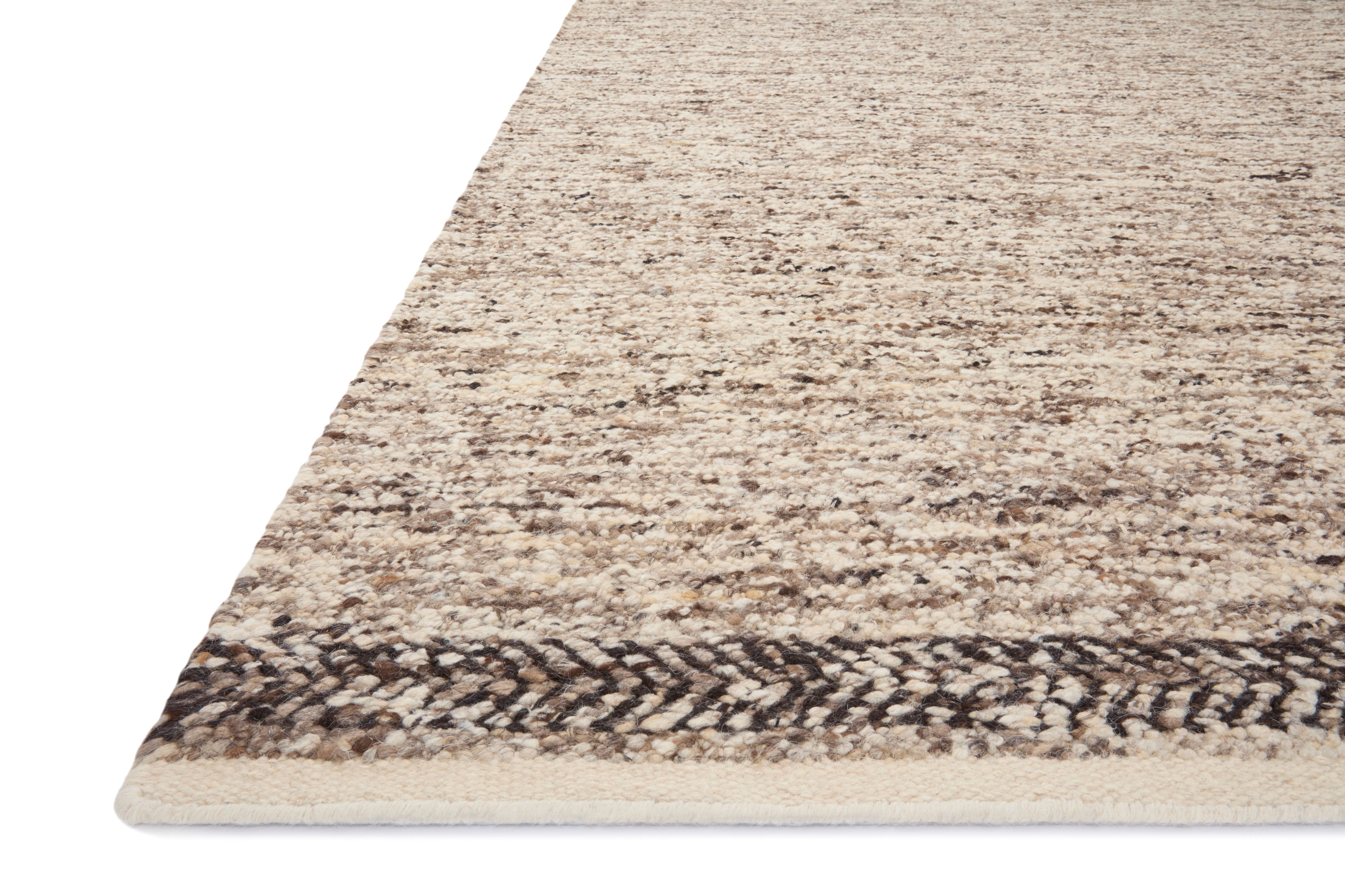 Reyla RLA-01 Granite / Mocha Area Rug, expertly hand-knotted in India, showcasing granite and mocha hues with a sophisticated, heathered effect.