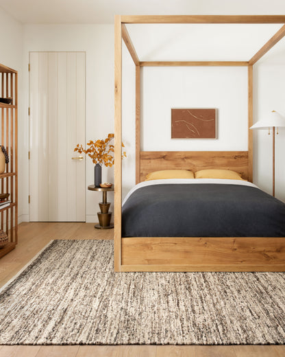 Reyla RLA-01 Granite / Mocha Area Rug, expertly hand-knotted in India, showcasing granite and mocha hues with a sophisticated, heathered effect.