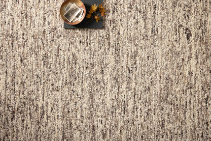 Reyla RLA-01 Granite / Mocha Area Rug, expertly hand-knotted in India, showcasing granite and mocha hues with a sophisticated, heathered effect.
