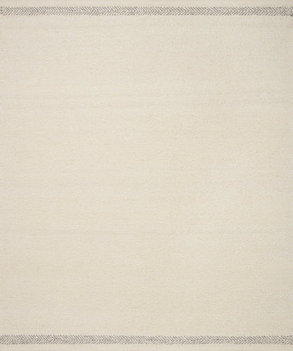 Reyla RLA-01 Ivory / Silver Area Rug, artisan-made in India, blending ivory and silver yarns for a subtle, contemporary heathered texture.