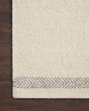Reyla RLA-01 Ivory / Silver Area Rug, artisan-made in India, blending ivory and silver yarns for a subtle, contemporary heathered texture.