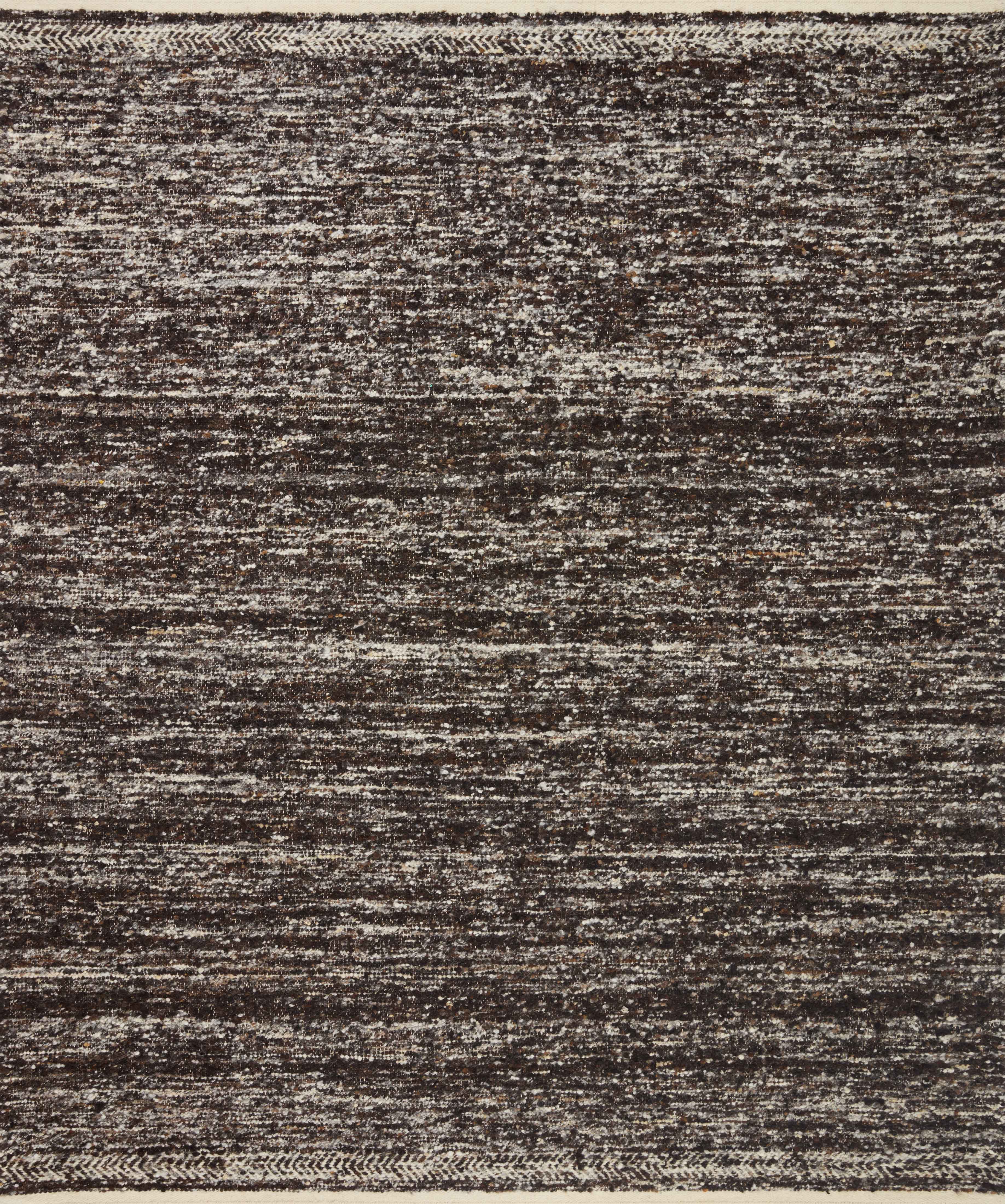 Reyla RLA-01 Mocha / Ivory Area Rug, hand-knotted by Indian artisans, featuring a heathered mix of mocha and ivory tones for a stylish, sustainable appeal.