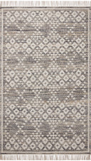 Rivers RIV-01 Area Rug featuring a reversible flatweave design with symmetrical motifs in denim and ivory tones, creating a watercolor effect for modern, neutral spaces.