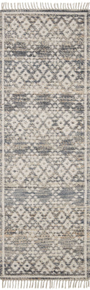 Rivers RIV-01 Area Rug featuring a reversible flatweave design with symmetrical motifs in denim and ivory tones, creating a watercolor effect for modern, neutral spaces.