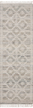 Rivers RIV-02 Area Rug with a reversible flatweave construction, symmetrical motifs, and lagoon and ivory hues for a fresh, natural look in contemporary interiors.