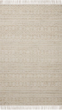 Rivers RIV-03 Area Rug, a contemporary flatweave rug with reversible design, symmetrical motifs, and sand and ivory colors for a soft watercolor effect in neutral palettes.