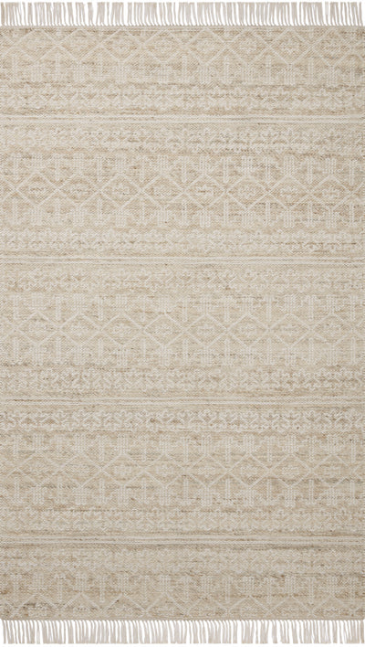 Rivers RIV-03 Area Rug, a contemporary flatweave rug with reversible design, symmetrical motifs, and sand and ivory colors for a soft watercolor effect in neutral palettes.