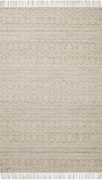 Rivers RIV-03 Area Rug, a contemporary flatweave rug with reversible design, symmetrical motifs, and sand and ivory colors for a soft watercolor effect in neutral palettes.