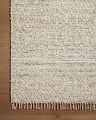 Rivers RIV-03 Area Rug, a contemporary flatweave rug with reversible design, symmetrical motifs, and sand and ivory colors for a soft watercolor effect in neutral palettes.