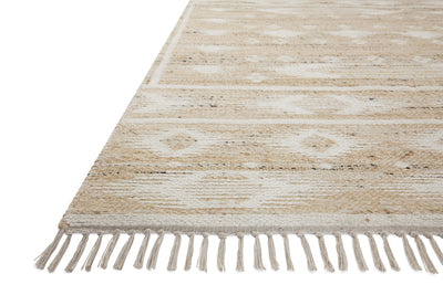 Rivers RIV-04 Area Rug by Angela Rose x Loloi, featuring a modern flatweave, reversible design, symmetrical motifs, and natural and ivory tones for a serene, neutral palette.
