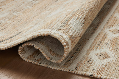 Rivers RIV-04 Area Rug by Angela Rose x Loloi, featuring a modern flatweave, reversible design, symmetrical motifs, and natural and ivory tones for a serene, neutral palette.
