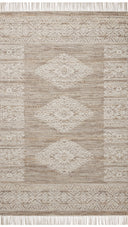 Rivers RIV-05 Area Rug, a modern flatweave rug with reversible design, symmetrical motifs, and a lilac and ivory palette for artful depth in neutral interiors.