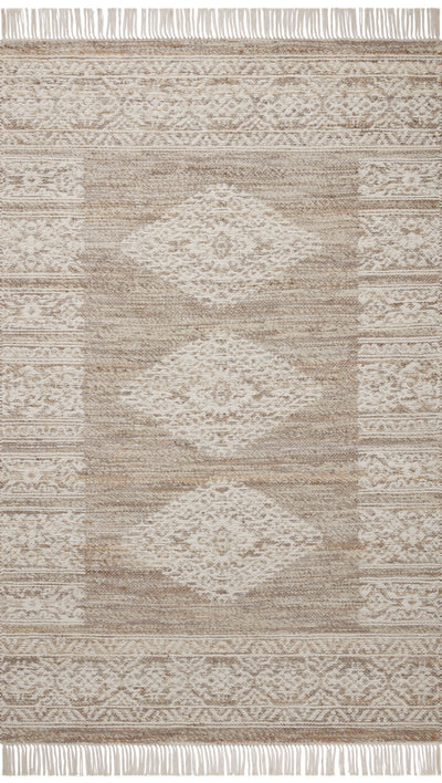Rivers RIV-05 Area Rug, a modern flatweave rug with reversible design, symmetrical motifs, and a lilac and ivory palette for artful depth in neutral interiors.