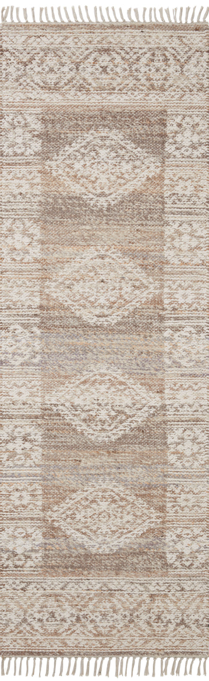 Rivers RIV-05 Area Rug, a modern flatweave rug with reversible design, symmetrical motifs, and a lilac and ivory palette for artful depth in neutral interiors.