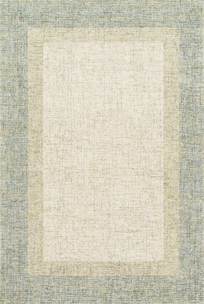 Rosina ROI-01 Olive Area Rug, hand-tufted wool rug featuring vibrant variegated yarns, artisan-made in India