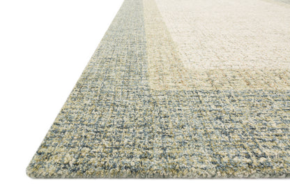 Rosina ROI-01 Olive Area Rug, hand-tufted wool rug featuring vibrant variegated yarns, artisan-made in India